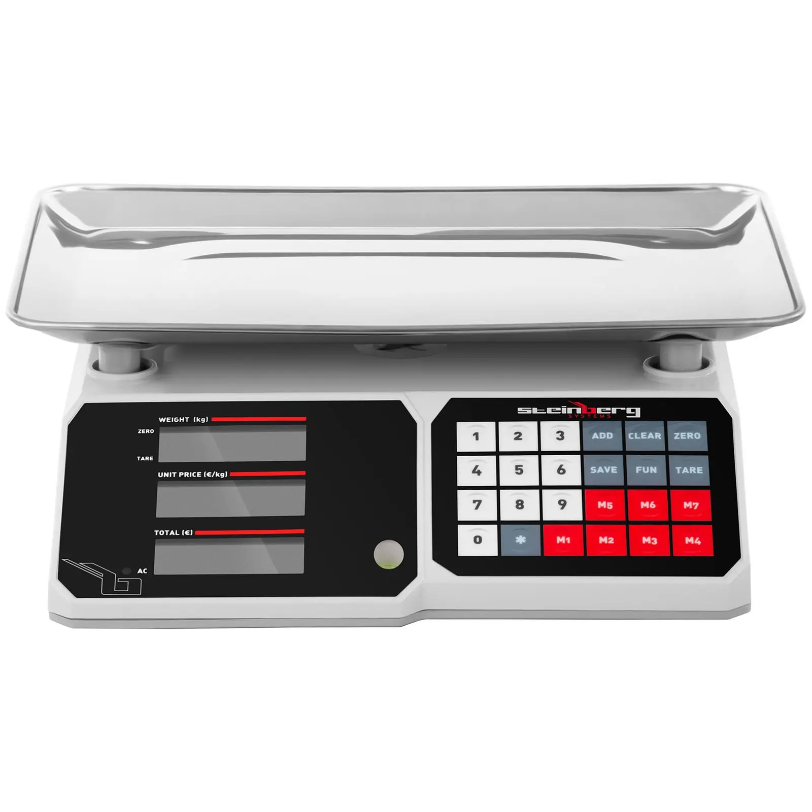 Kontrolní váha - 30 kg / 1 g - 34,1 x 24,1 cm - 6 LCD (Ukládání: Ano)