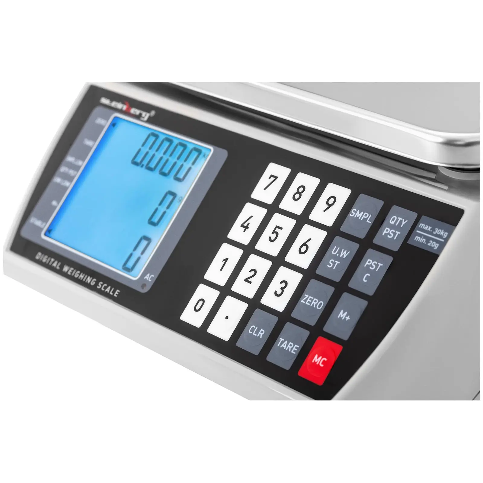 Kappalelaskuvaaka - 30 kg / 1 g - LCD - akku 72 h