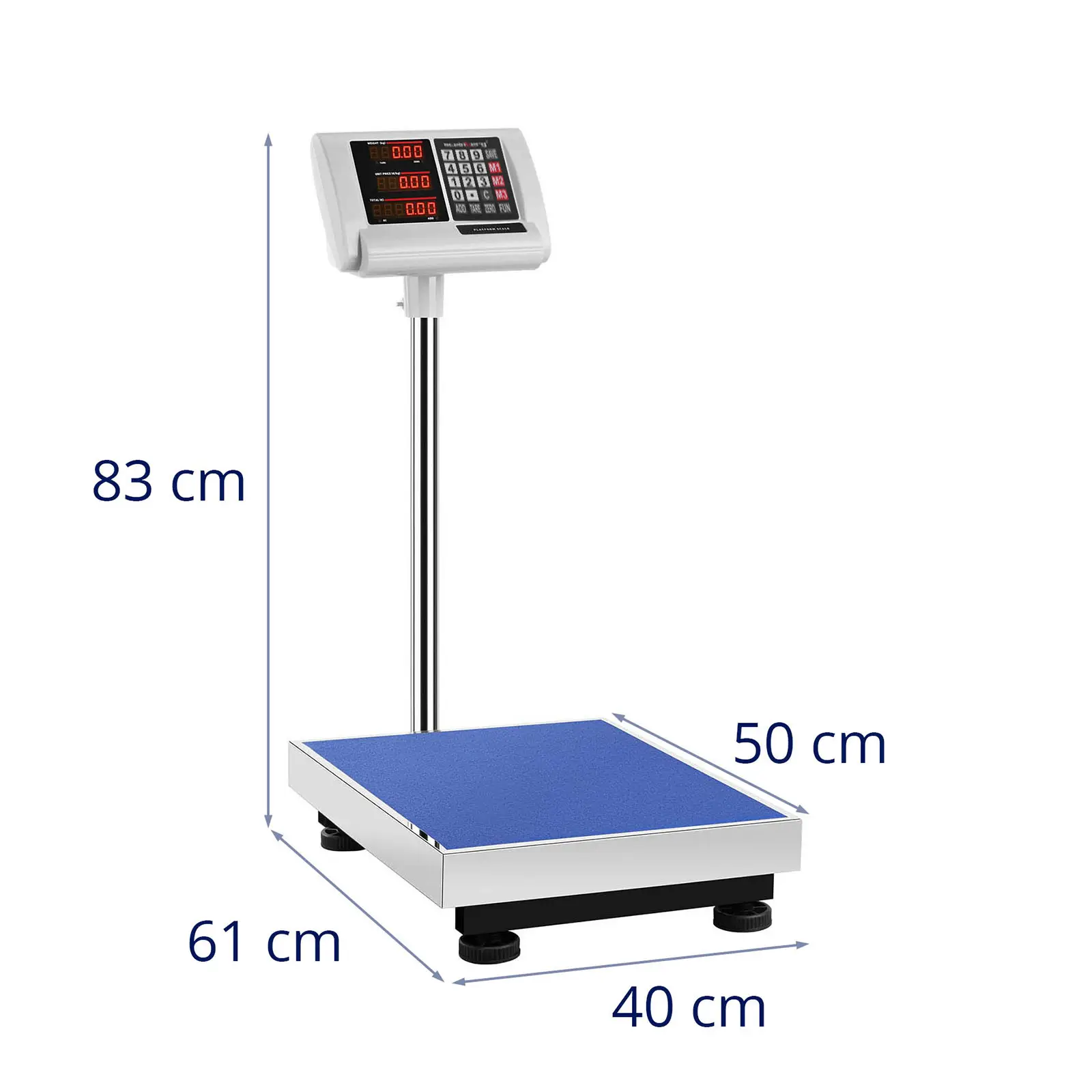 Balance plateforme - 150 kg / 0,01 kg - 50 x 40 cm - LED (Remise à zéro: Oui)