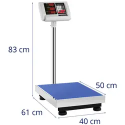 Báscula de plataforma - 150 kg / 10 g - 50 x 40 cm