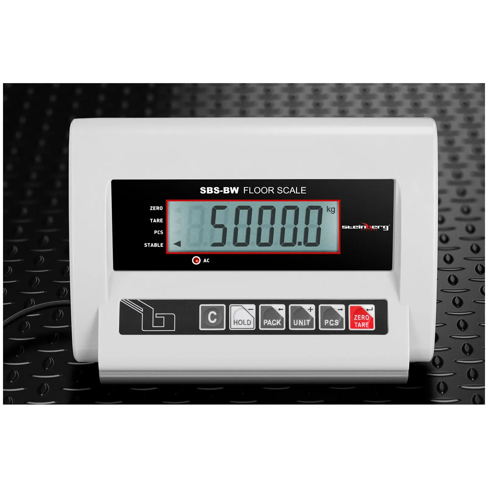 B-zboží Podlahová váha ECO - 5 000 kg / 2 kg - 150 x 150 cm - LCD (Tárování: Ano)