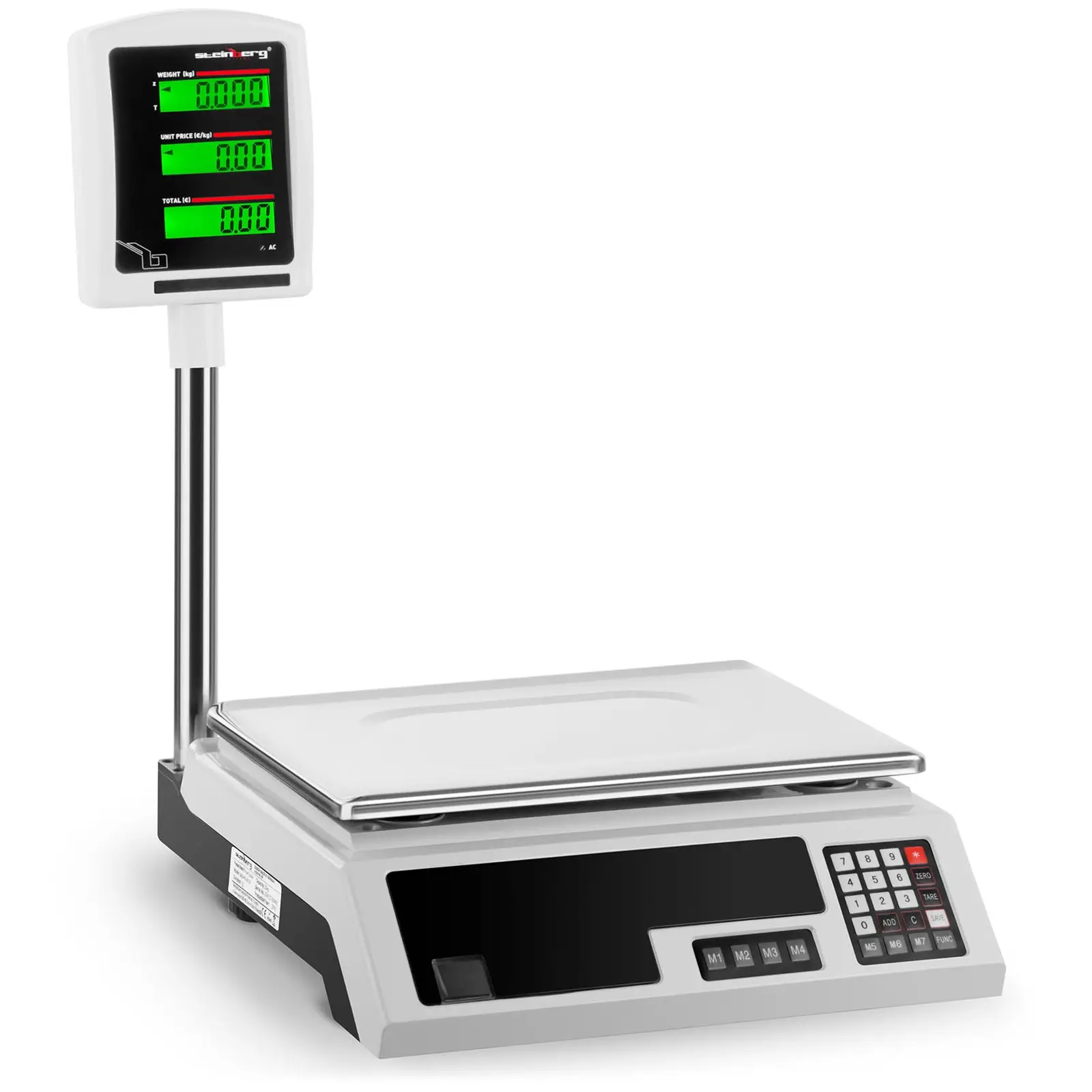 Kontrollwaage - 30 kg / 1 g - 34 x 23 cm - 2 LCD