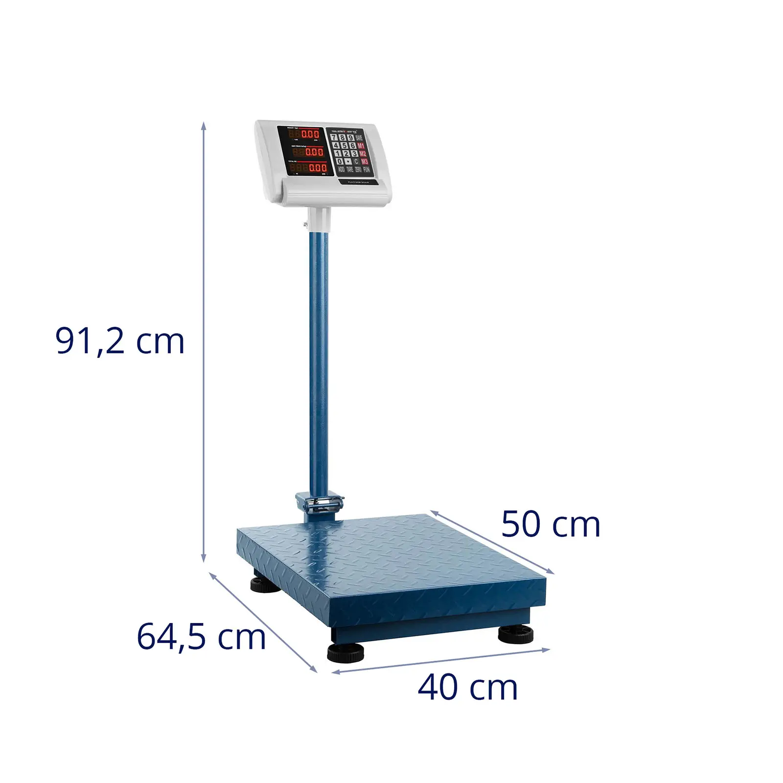 Balance plateforme - 300 kg / 0,05 kg - 40 x 50 cm - rabattable - LED (Charge max.: 300 kg)