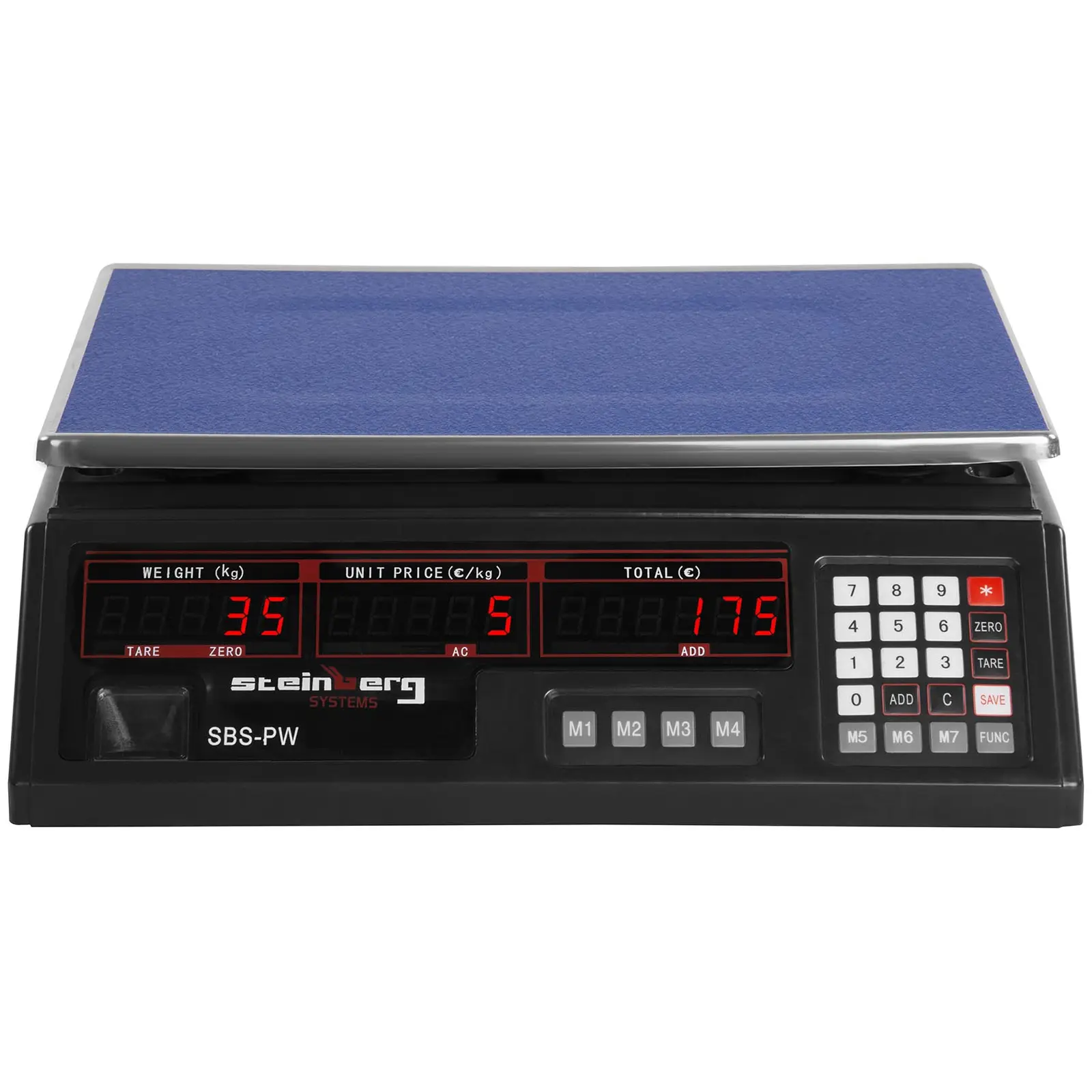 Waga kontrolna - 30 kg / 2 g - 33 x 24 cm - 6 wyświetlaczy LED (Zapisywanie: Tak)