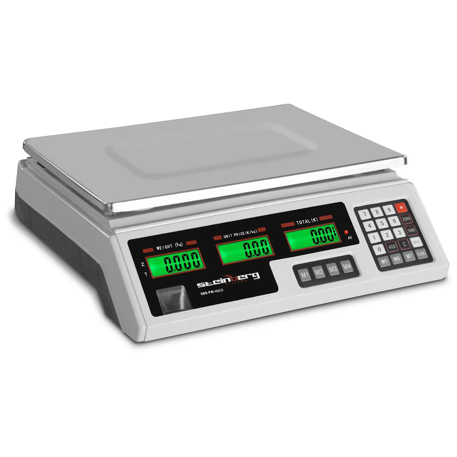 Kontrollwaage - 40 kg / 2 g - 33,9 x 23,3 cm - 6 LCD