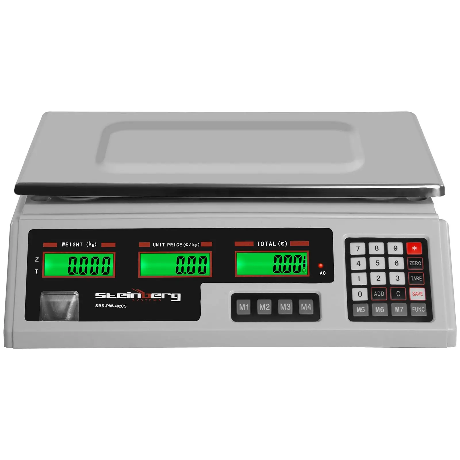 Kontrolní váha - 40 kg / 2 g - 33,9 x 23,3 cm - 6 LCD (Přesnost: 0.002 kg)