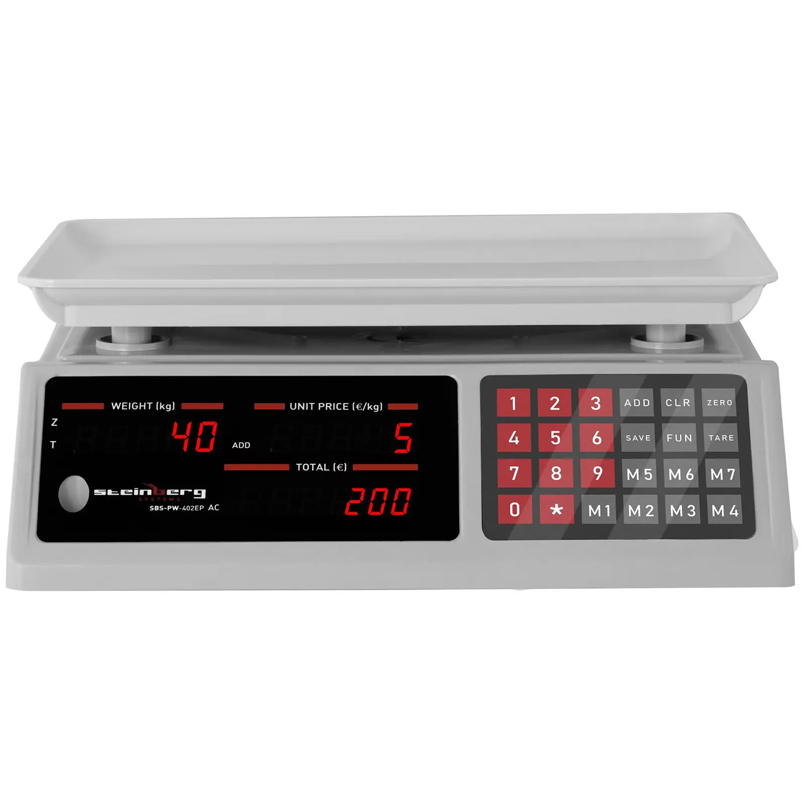 Kontrolní váha - 40 kg / 2 g - 33,7 x 23,1 cm - 6 LED (Přesnost: 0.002 kg)
