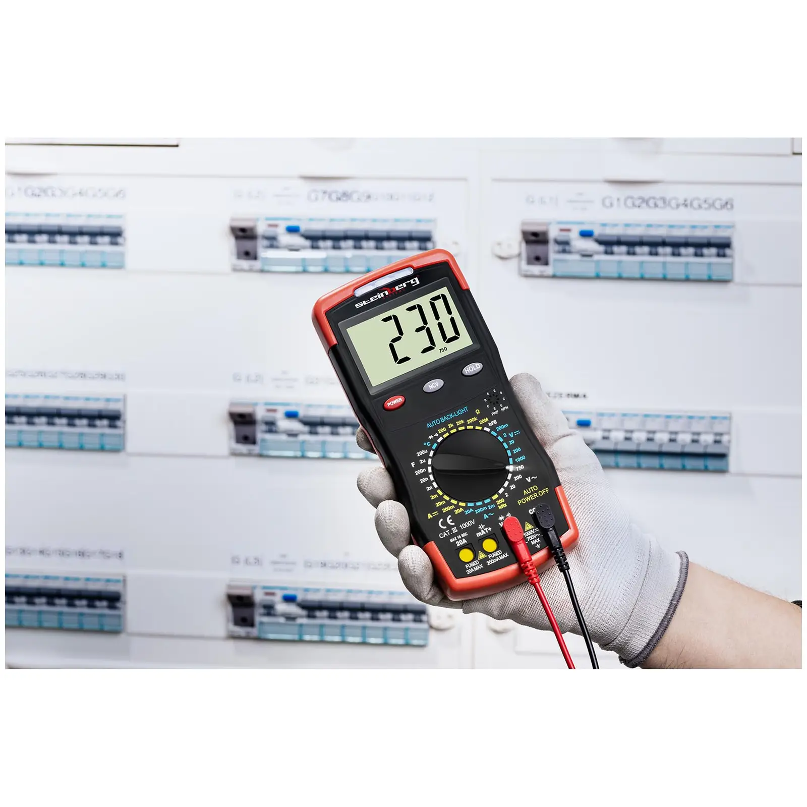 Multímetro - 2000 conteos - hFE - NCV - medición de temperatura