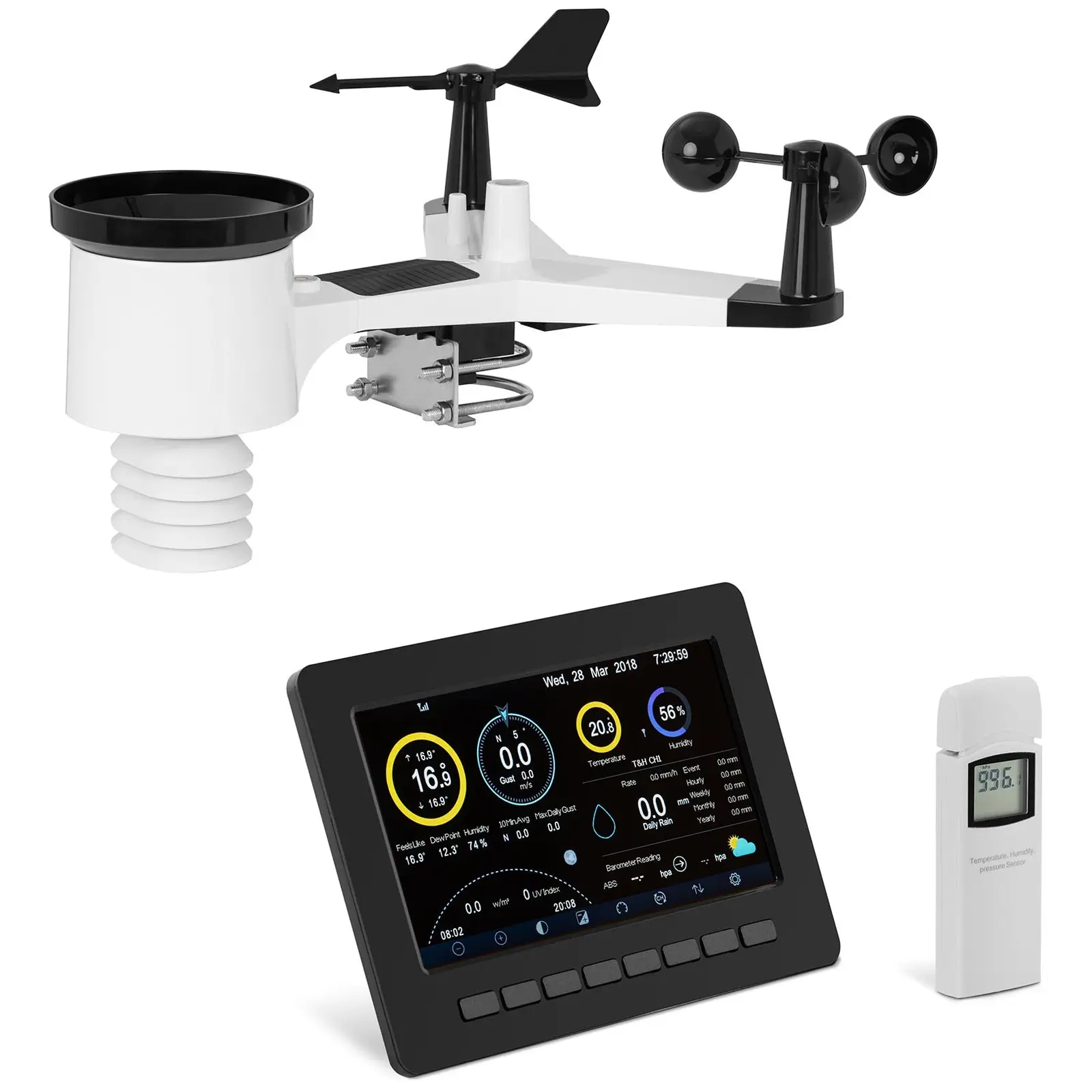 Meteostanice s wifi LCD 7“ USB vnitřní čidlo - Steinberg Systems