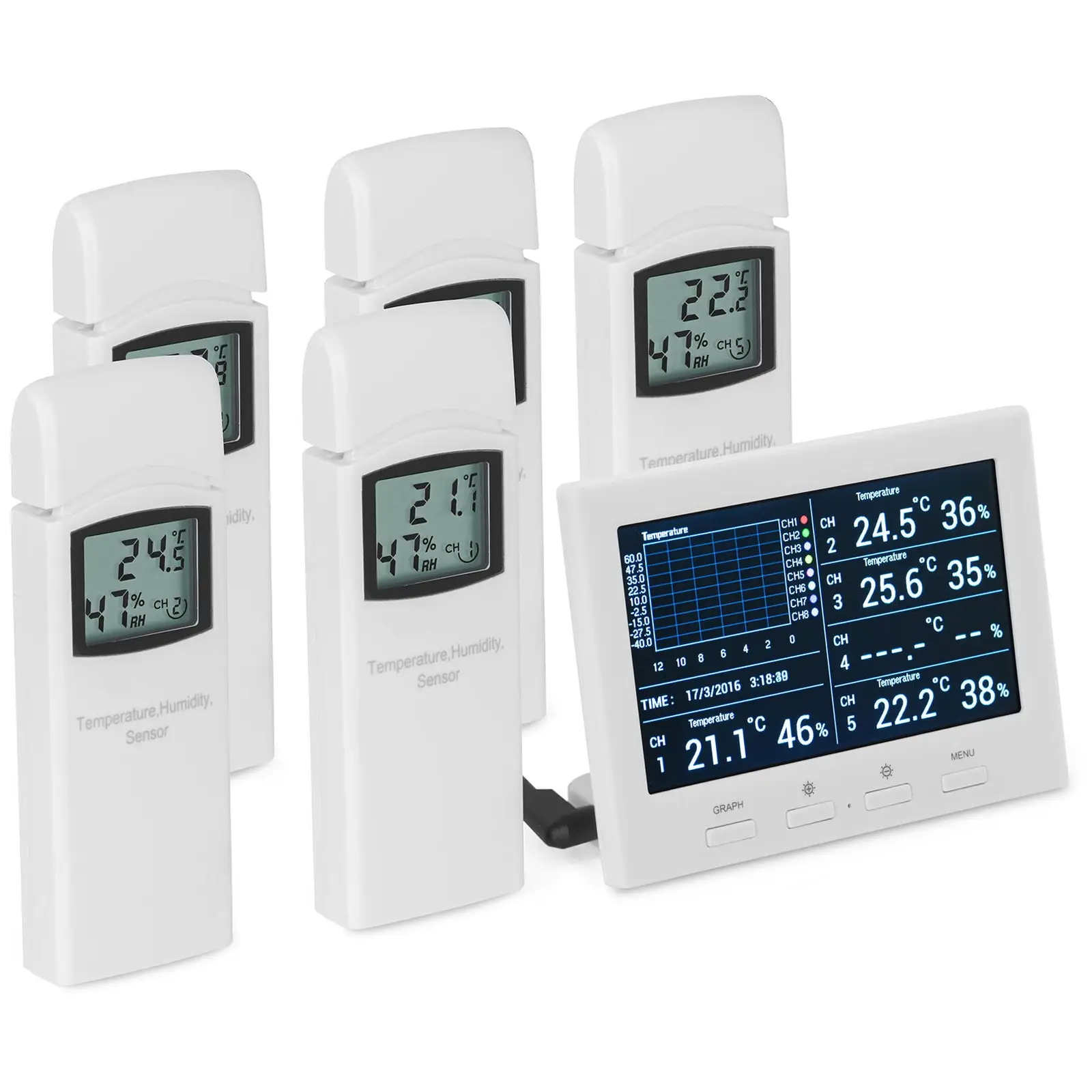Indoor Weather Station - 8 channels