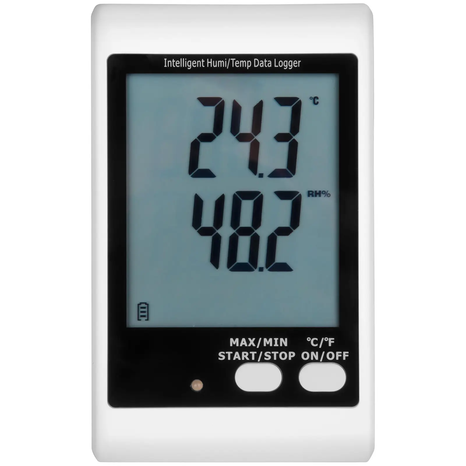 Регистратор на данни за температура и влажност - LCD дисплей - (-40) до +125 °C - 0 до 100% rH - външ. сензор