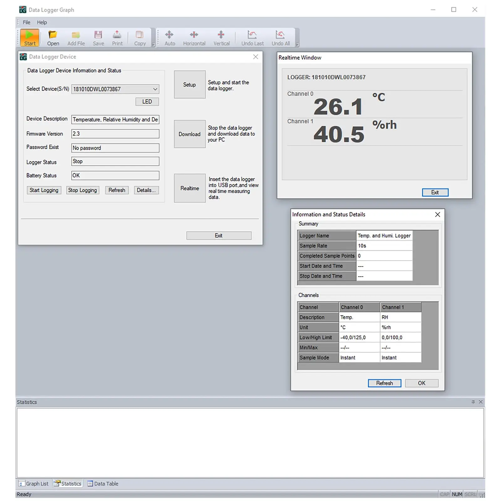Datalogger teploty a vlhkosti - LCD - teplota -40 až +125 °C - relativní vlhkost 0 až 100 % - s externím čidlem (Včetně baterií: Ano)