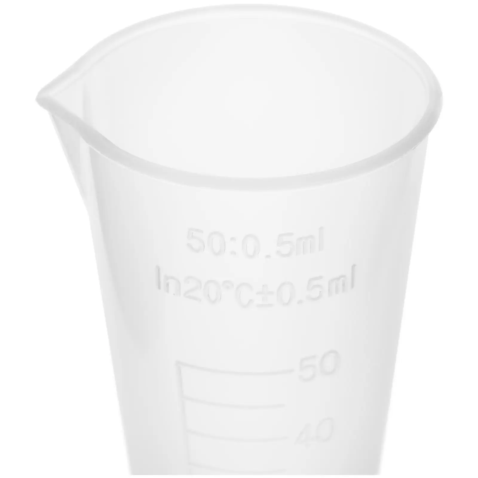Odměrka - 10 ks - 50 ml - s nálevkou (Vnitřní průměr: 42 mm)