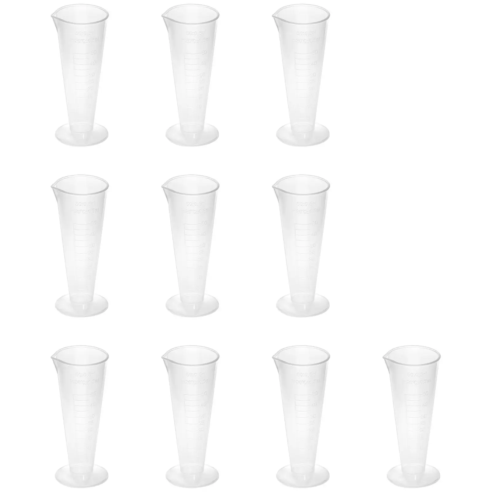 Verre à pied gradué - 10 unités - Avec bec verseur - 50 ml