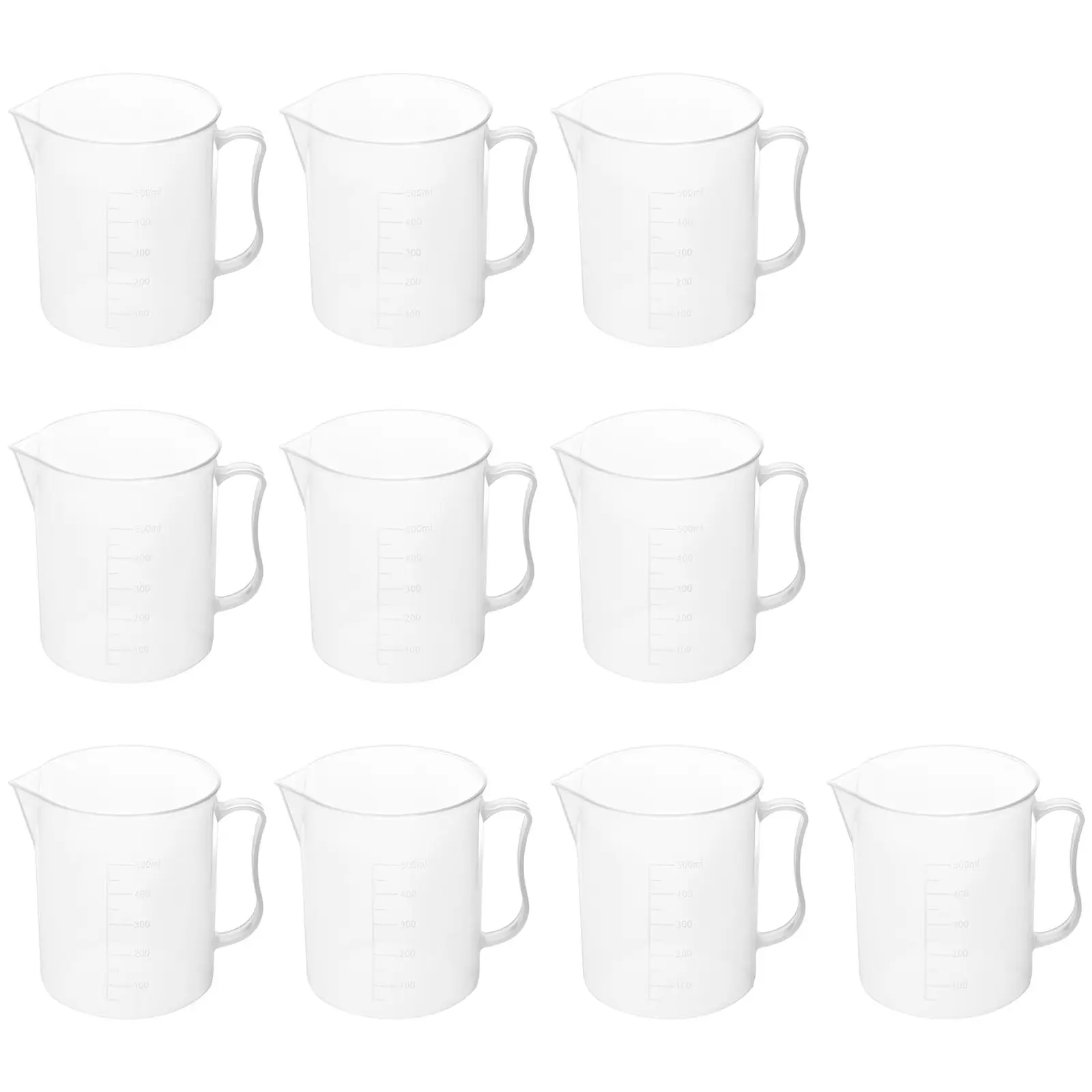 Odměrka - 10 ks - 500 ml - s nálevkou a ouškem (Objem [ml]: 500)