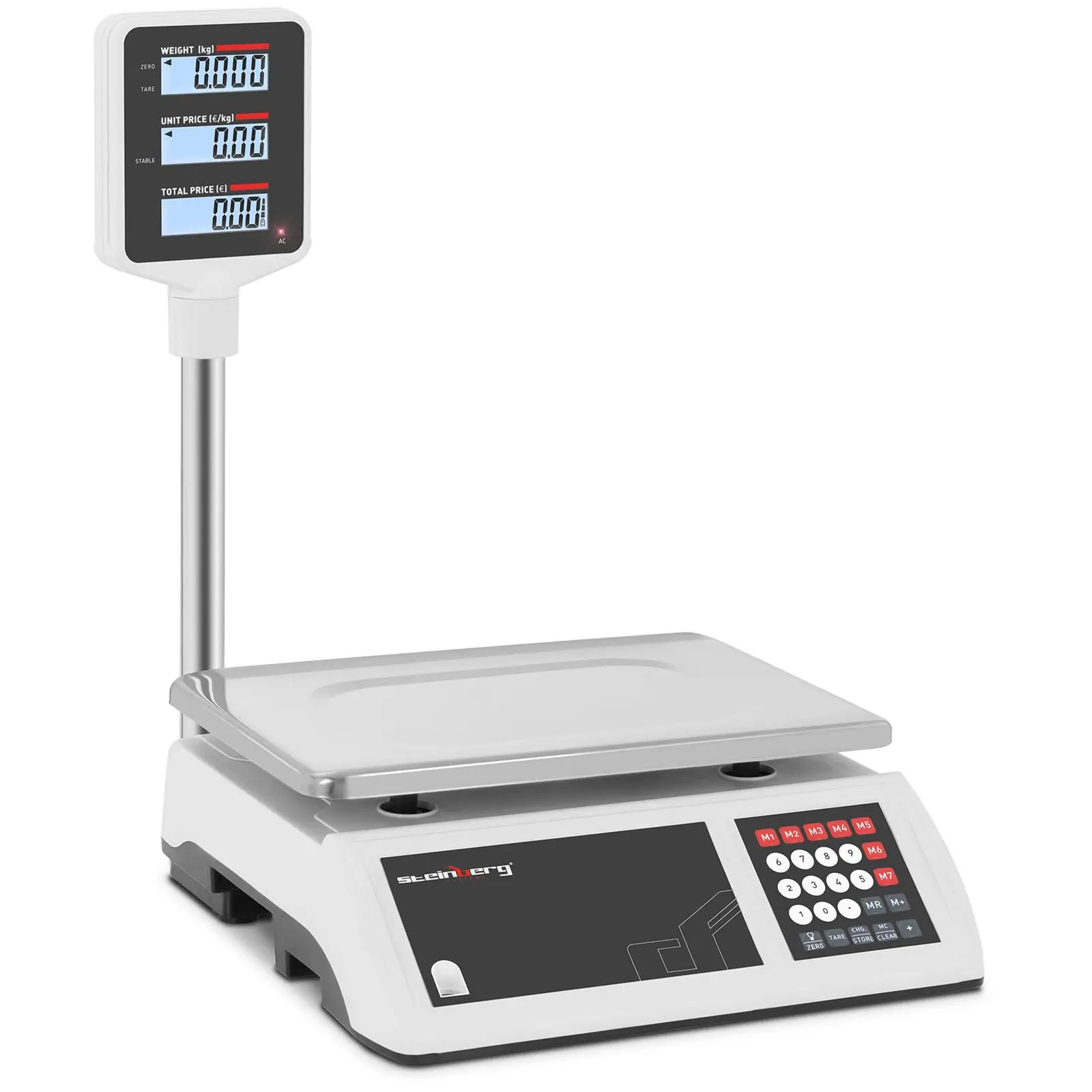 Kontrollwaage - 15 kg / 2 g - 31 x 21 cm - 6 LCD-Hochanzeige