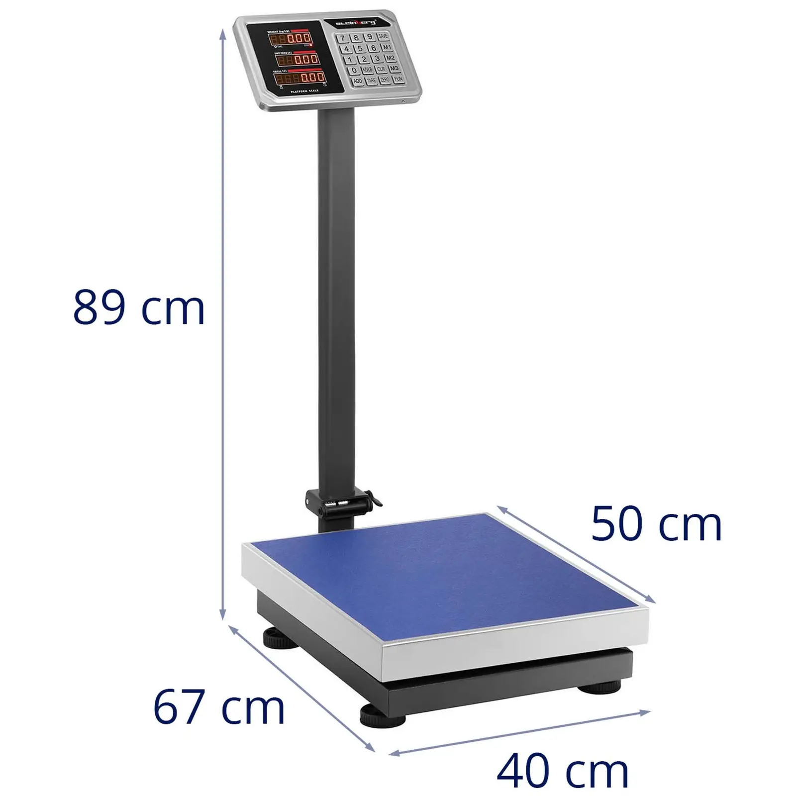 Platform mérleg - 150 kg/20 g - 50 x 40 cm - rozsdamentes acél