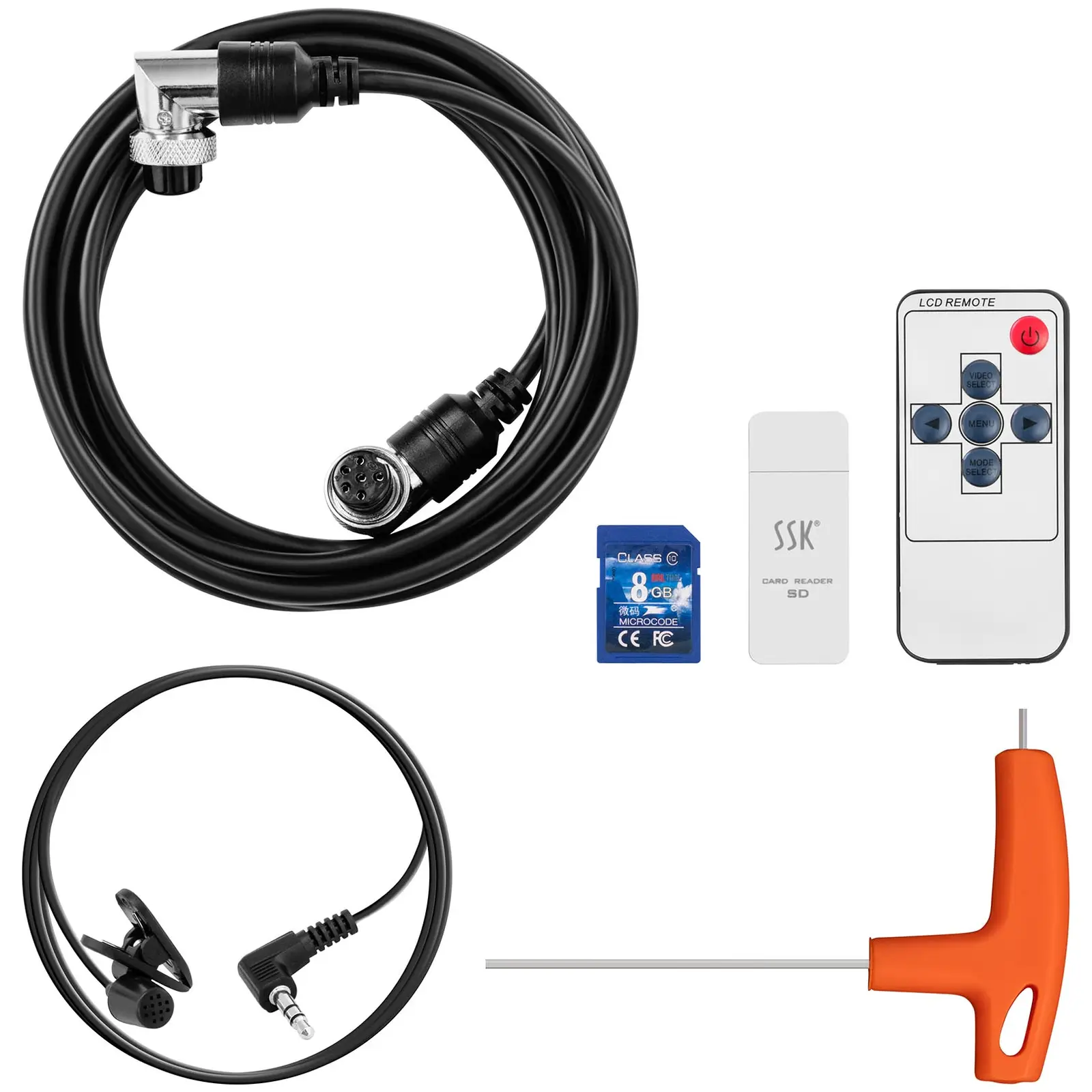 Caméra endoscopique - 60 m - 12 LED - Écran 9 pouces (Mémoire: Carte SD 8 Go incluse (max. jusqu'à 256 Go))