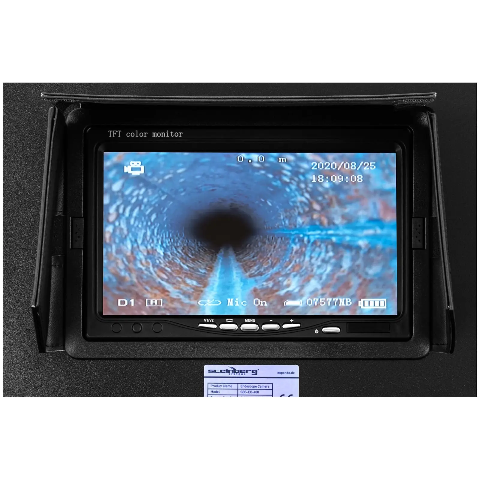 Kloak-kamera - 40 m - 12 LED - 7" display