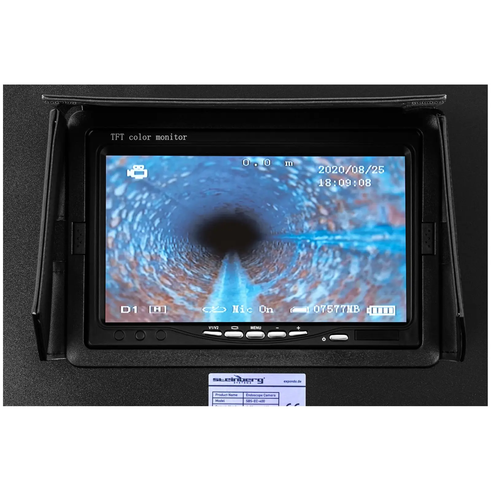 Endoskopická kamera - 20 m - 12 LED - 7" displej (Délka sondy: 20 m)
