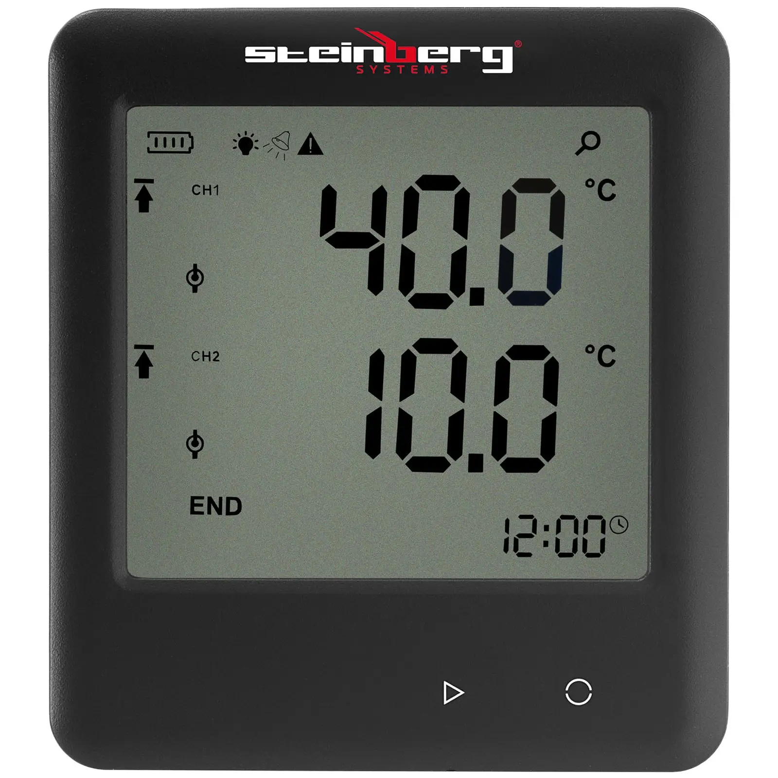 Temperaturlogger - LCD - -40 til +125 °C - 2 eksterne sensorer