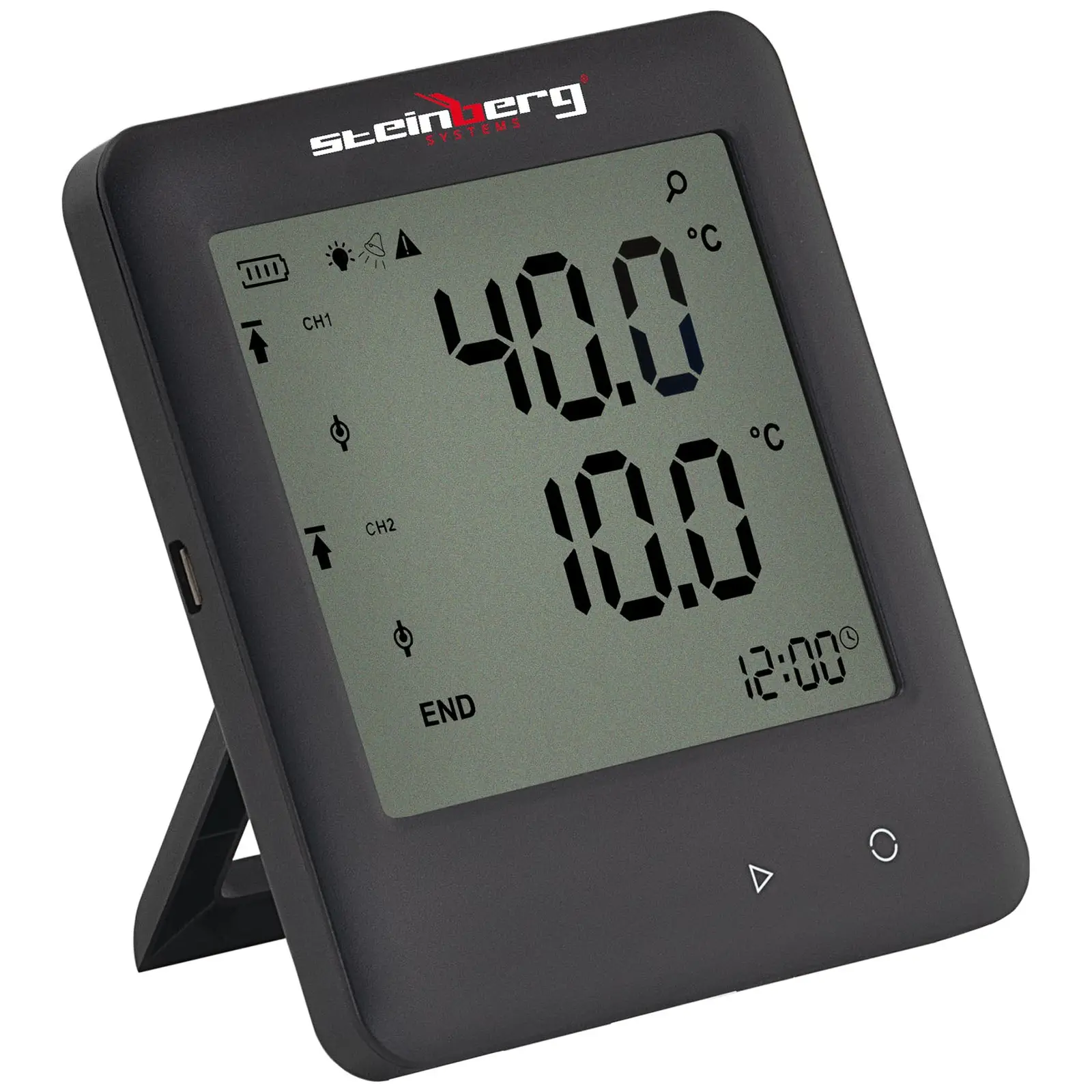 Temperaturlogger - LCD - -40 til +125 °C - 2 eksterne sensorer