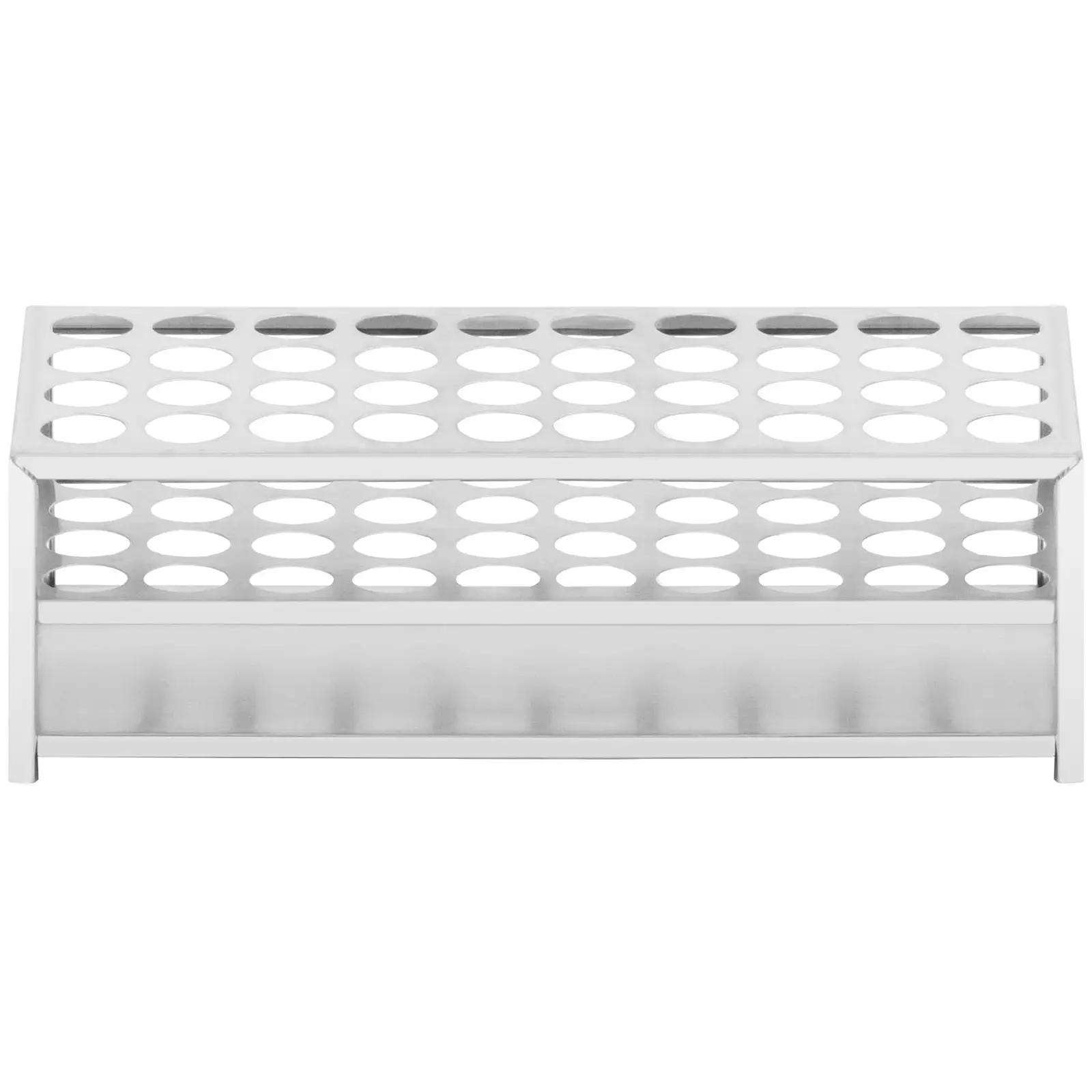 Stojan na zkumavky - hliník - pro 40 skel (Materiál: Hliník)
