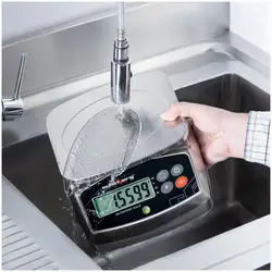 Voděodolná kuchyňská váha - 3 kg/0,1 g - 21 x 16 cm - LCD