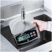 Waterdichte keukenweegschaal - 30 kg / 1 g - 21 x 16 cm - LCD