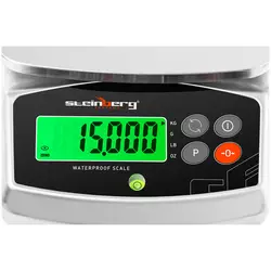 Digital køkkenvægt - vandtæt - 15 kg / 5 g - 21 x 16 cm - LCD