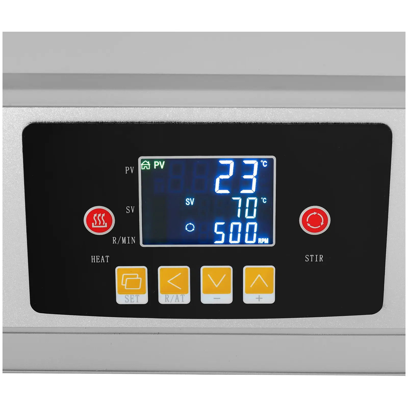 Magnetické míchadlo s topným pláštěm s topným pláštěm - kulatá baňka - 10 l (Displej: LCD)