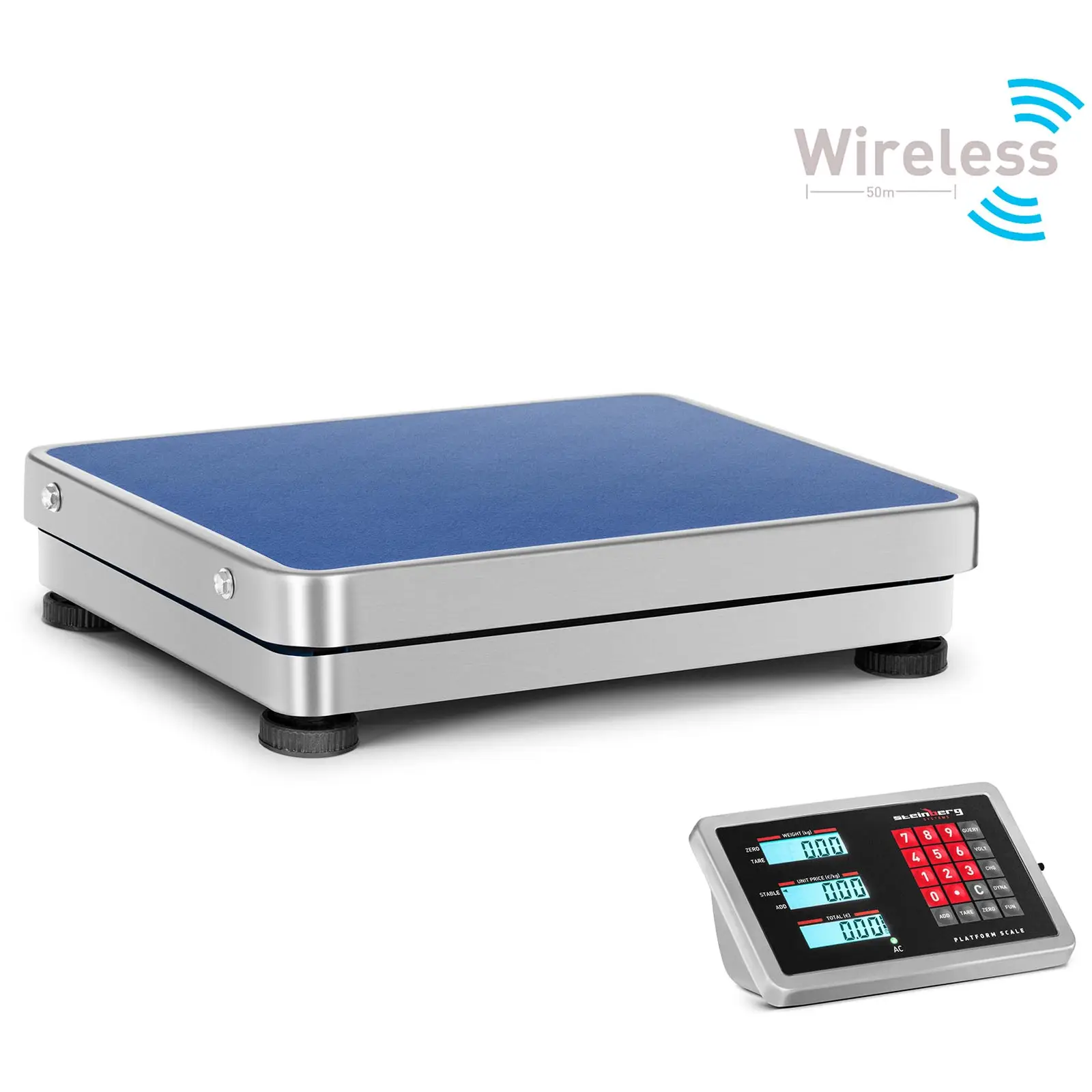 Balança de plataforma - 150 kg / 0,01 kg - 40 x 50 cm - sem fios - ecrã LCD
