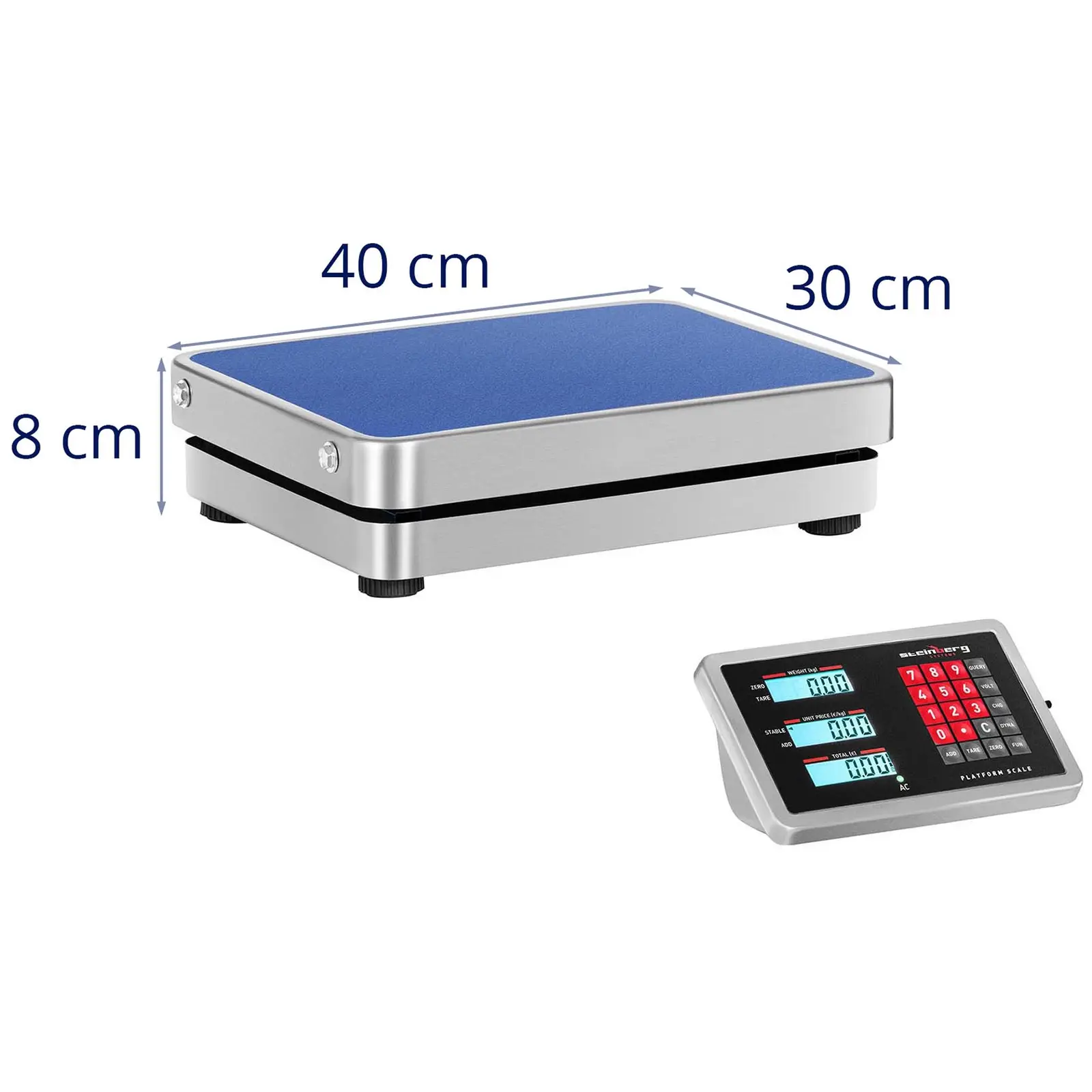 Plošinová váha - 100 kg / 0,01 kg - 30 x 40 cm - bezdrátová - LCD (Minimální zatížení: 0.2 g)