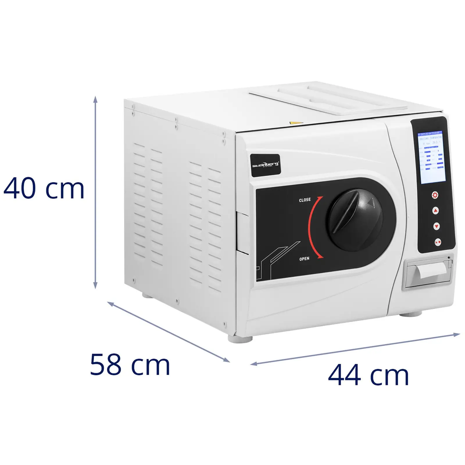 Autoclave - Classe B - 12 l - LCD - 6 programmes standards (Caractéristiques de sécurité: Fusible / soupape de sécurité T10AL250V)