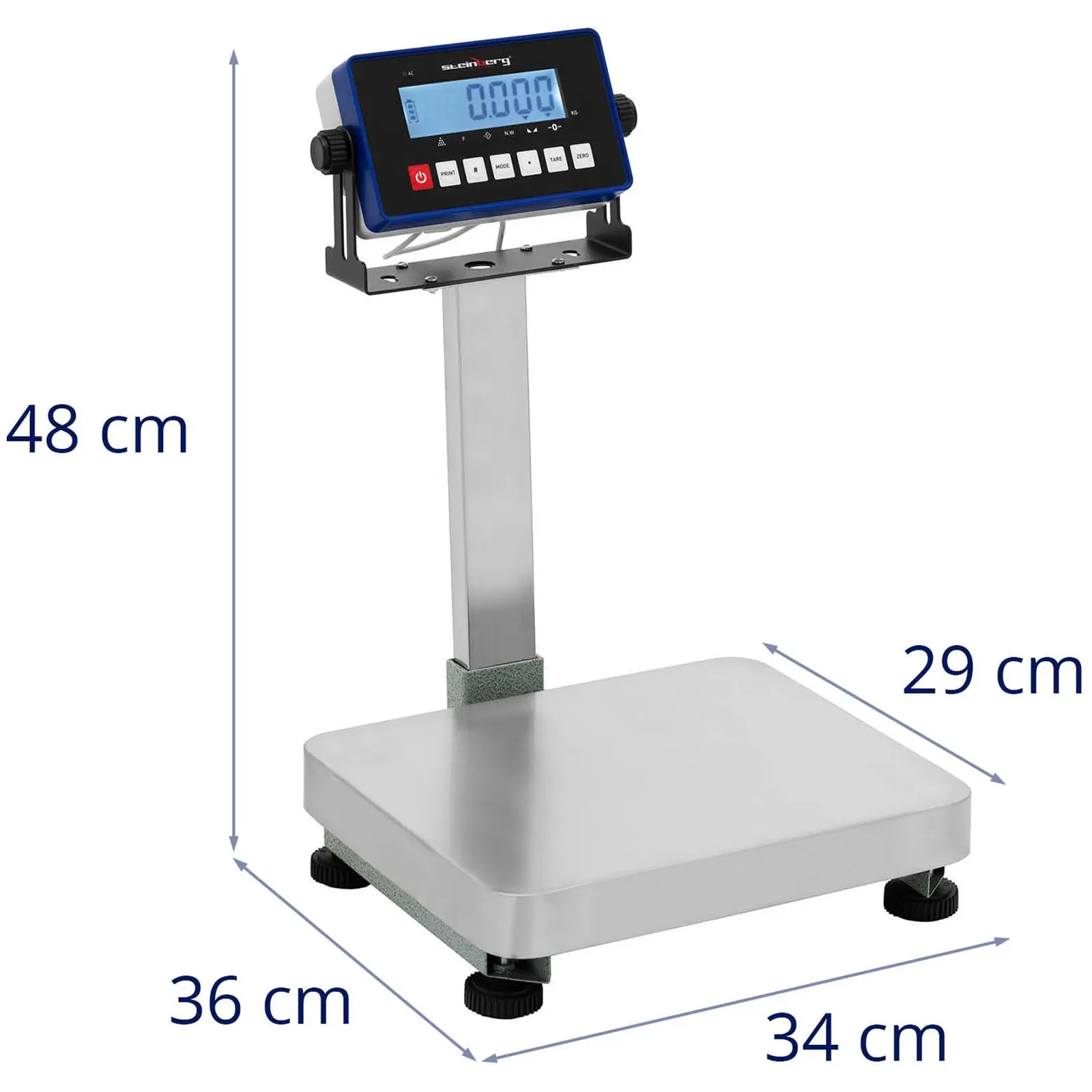 Waga kontrolna - 60 kg / 0,007 kg - 290 x 340 x 92  mm - kg / lb - LCD