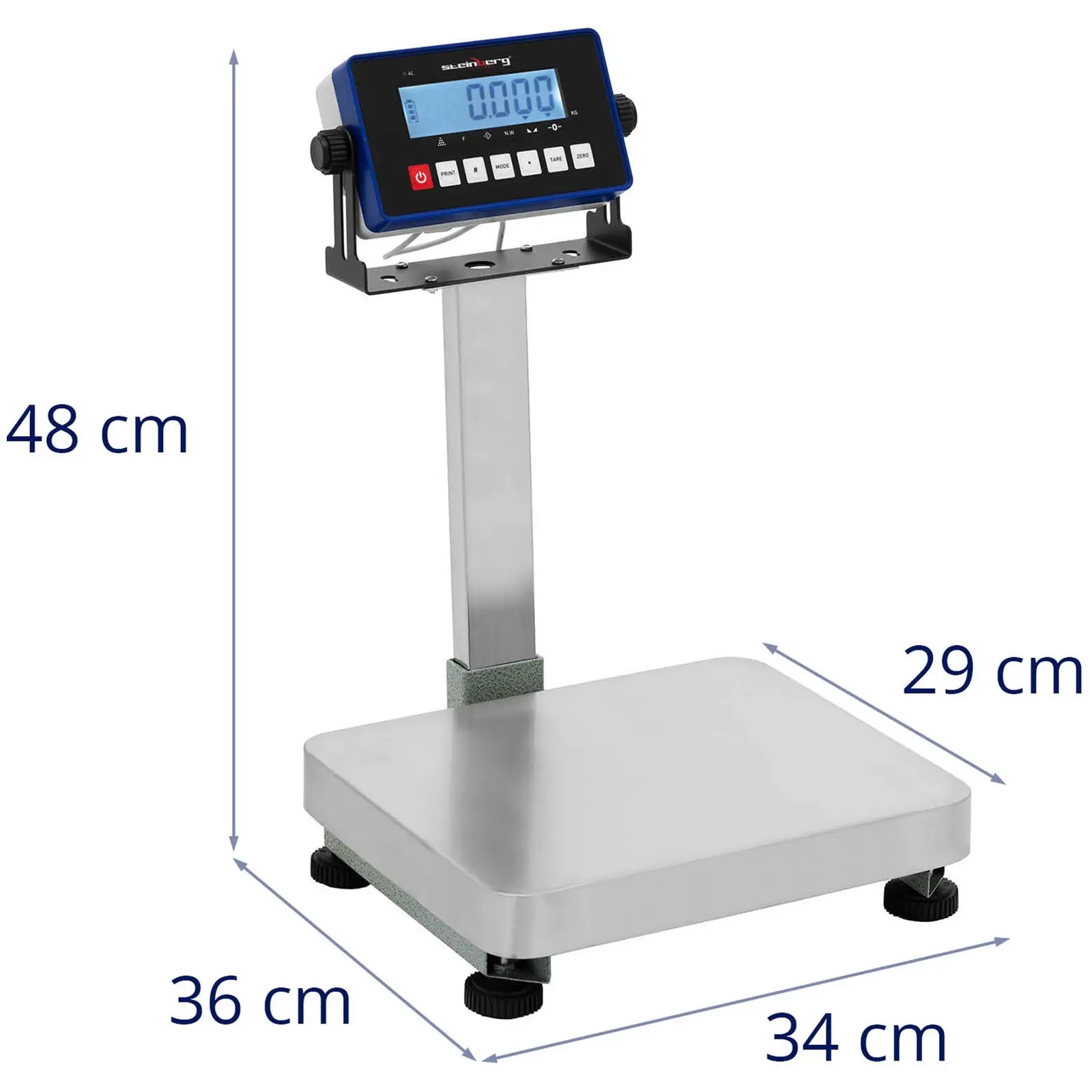 Waga kontrolna - 60 kg / 7 g - 29 x 34 cm - wyświetlacz LCD na statywie