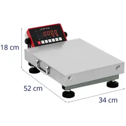 Balança de plataforma - 60 kg / 0,01 kg - 300 x 400 x 104 mm - kg/lb