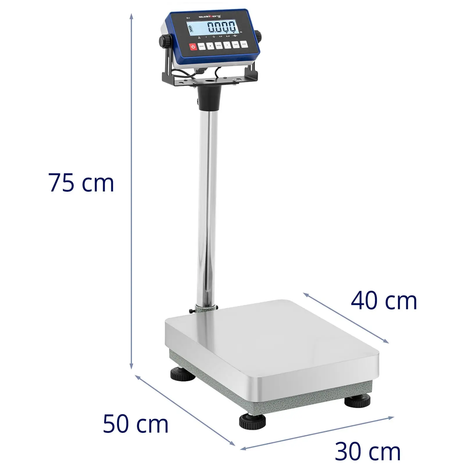 Balance plateforme - Voyant d'avertissement - 60 kg / 0,002 kg - 300 x 400 mm - Kg / lb