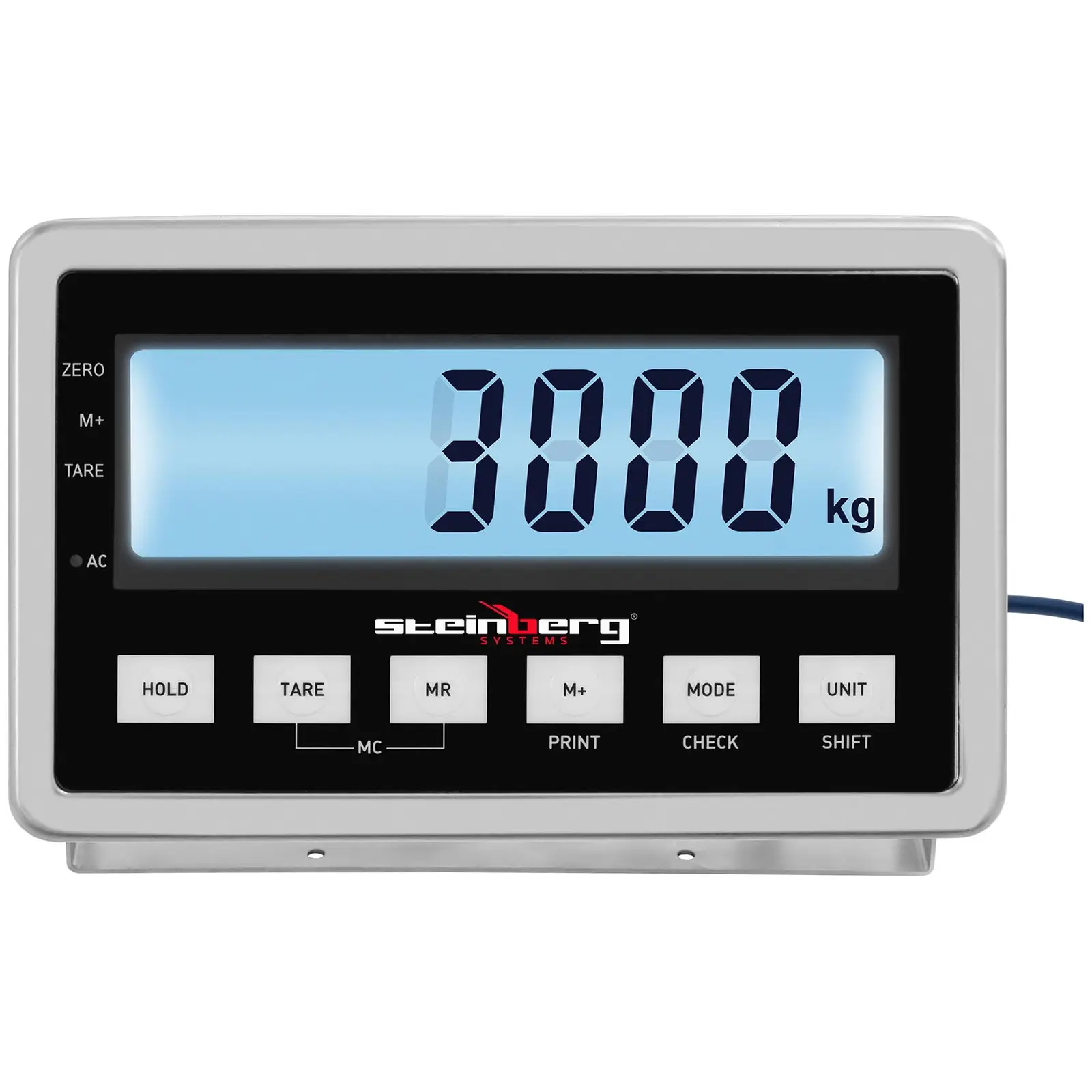 Gulvvekt - 3000 kg / 1 kg - 1000 x 1000 mm - LCD
