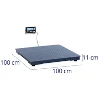 Báscula de suelo - 3000 kg / 1 kg - 1000 x 1000 mm - LCD