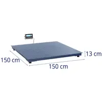 Gulvvægt - 5000 kg / 2 kg - 1500 x 1500 mm - LCD