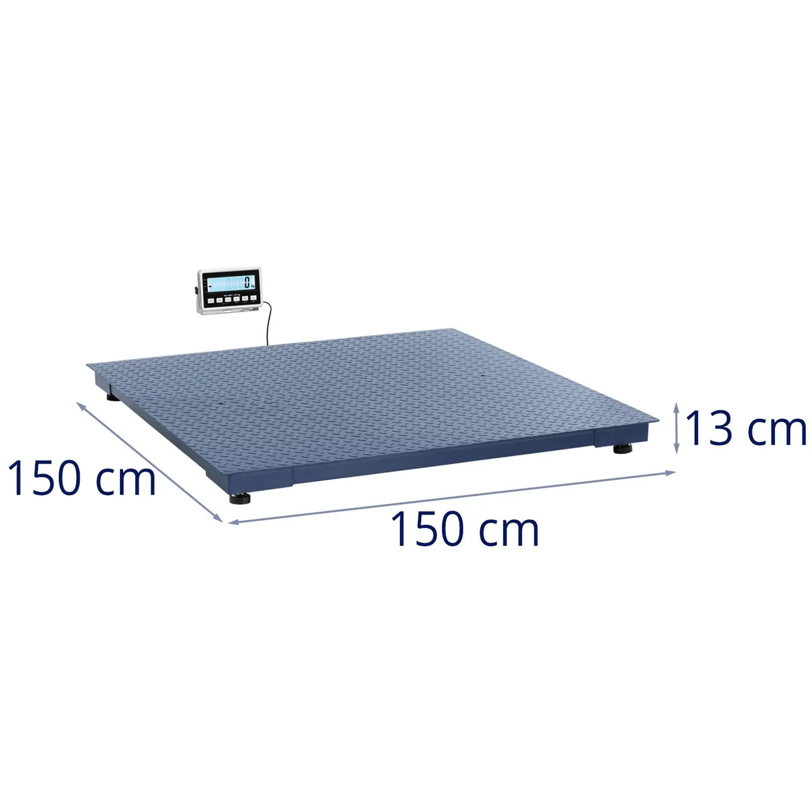 Gulvvekt - 3000 kg / 1 kg - 1500 x 1500 mm - LCD