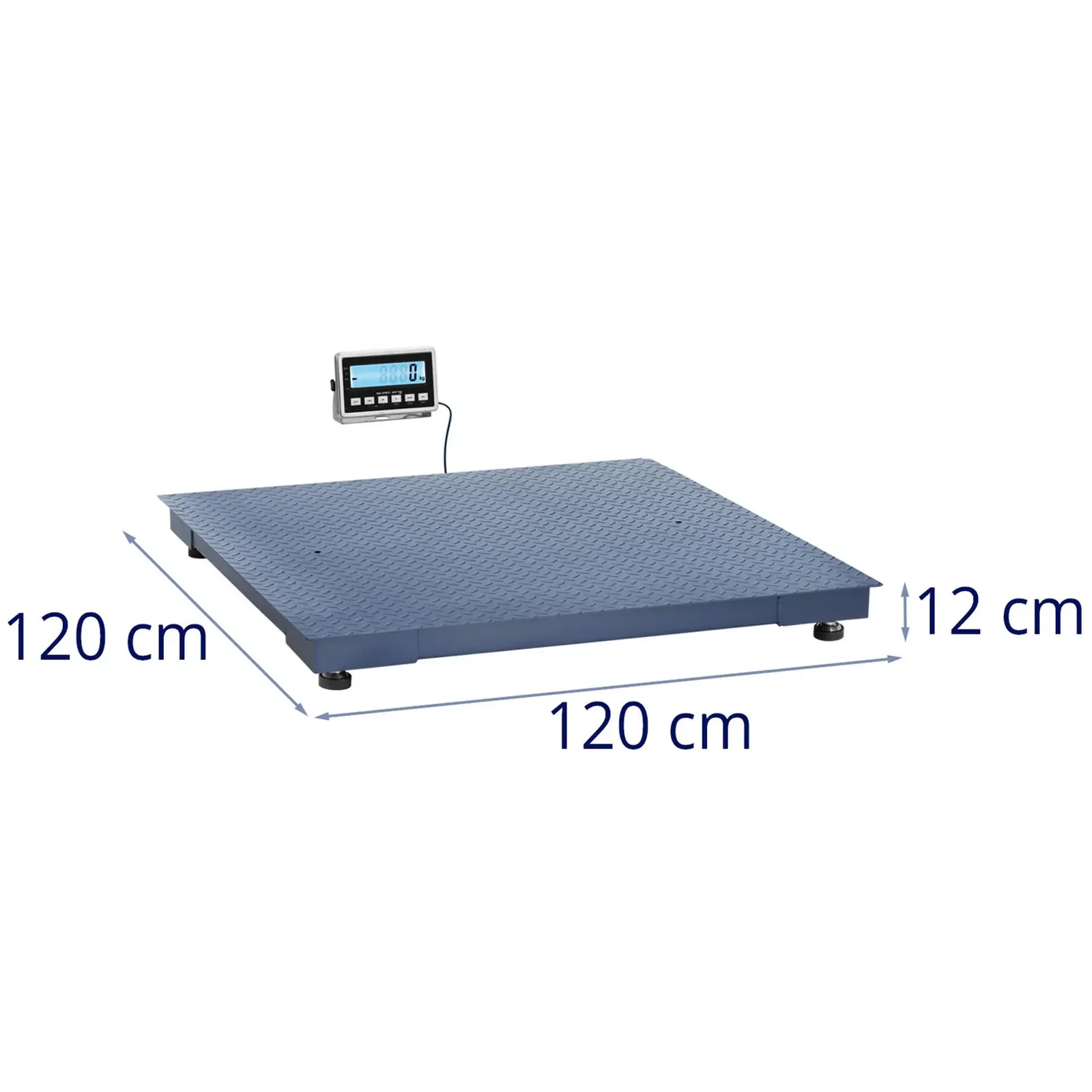 Bodenwaage - 3000 kg / 1 kg - 1200 x 1200 mm - LCD