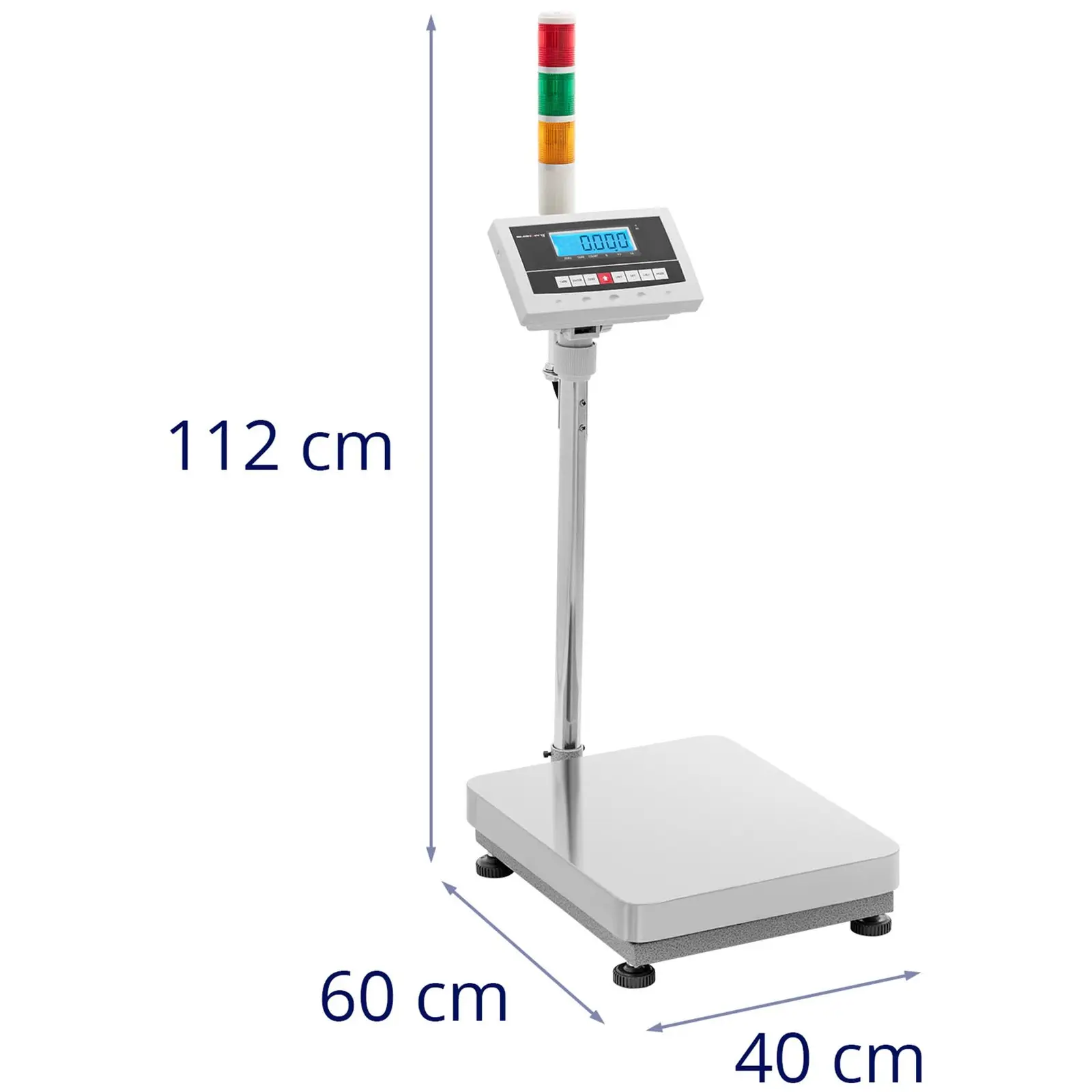 B-zboží Plošinová váha - výstražné světlo - 150 kg / 0,005 kg - 400 x 500 x 122 mm - kg / lb (Počítání: Ano)