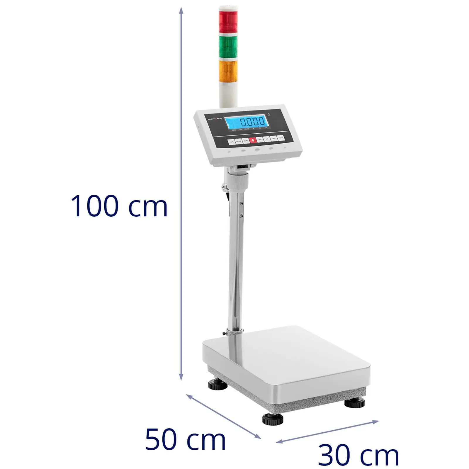 Cântar platformă - 30 kg / 0,001 kg - 30 x 40 cm - Lampa de avertizare - kg / lb - LCD (Numărare: Da)