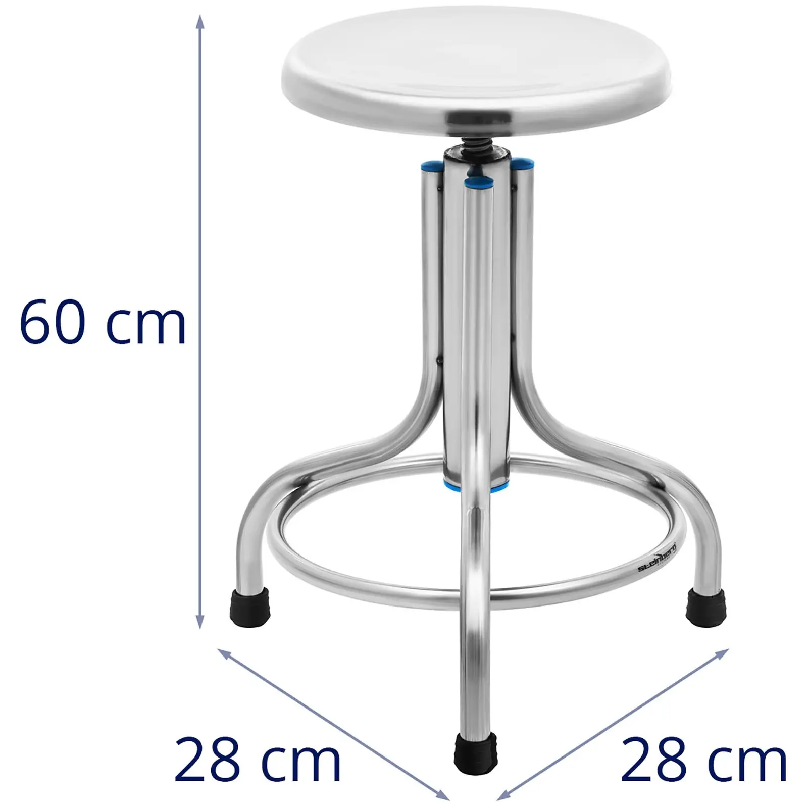 Laboratorní židle - ušlechtilá ocel - 150 kg
