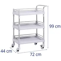 Laboratory Trolley - 3 shelves each 53 x 38 x 5 cm - 30 kg
