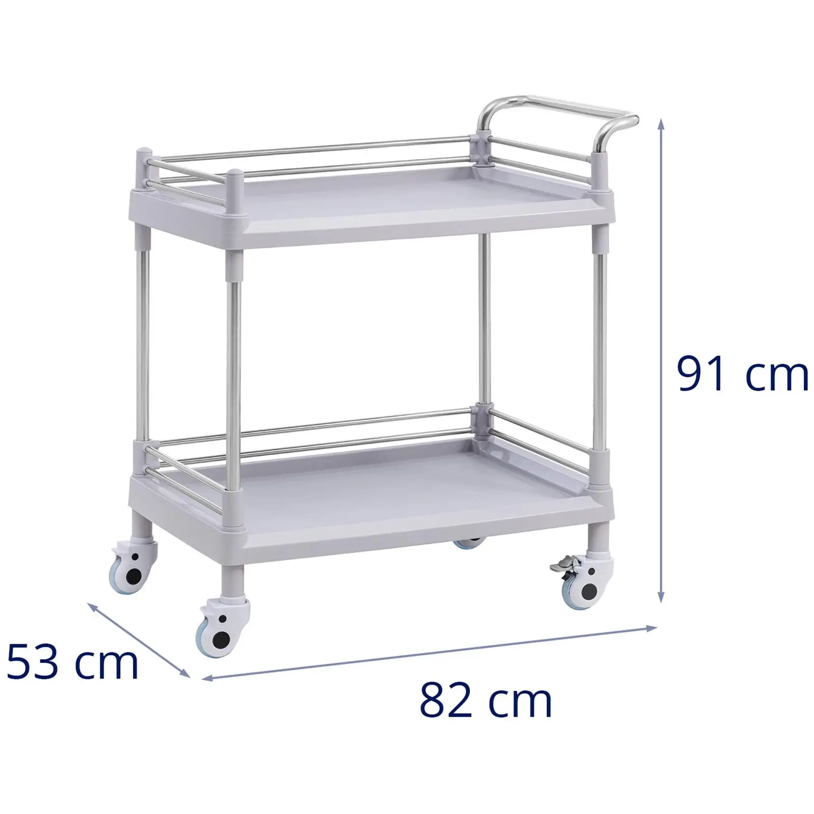 Factory second Laboratory Trolley - 2 shelves each 65 x 47 x 5 cm - 40 kg