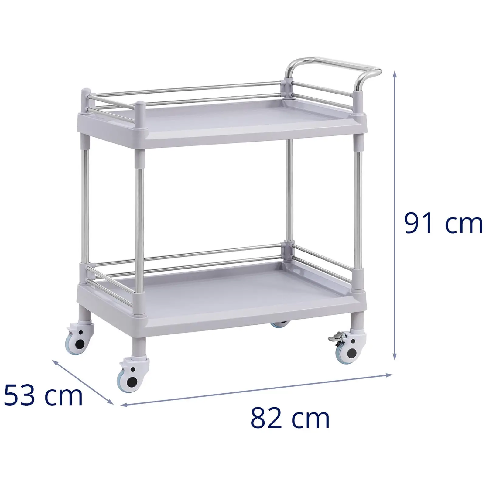 Laboratory Trolley - 2 shelves each 65 x 47 x 5 cm - 40 kg