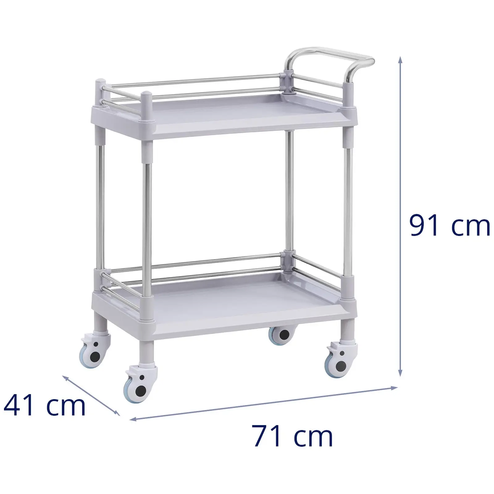 Factory second Laboratory Trolley - 2 shelves each 54 x 37 x 5 cm - 20 kg